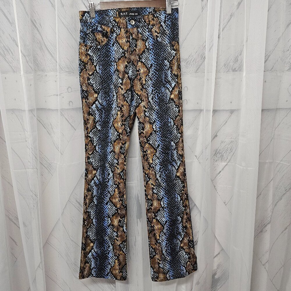 Snakeskin Boot Cut Jeans